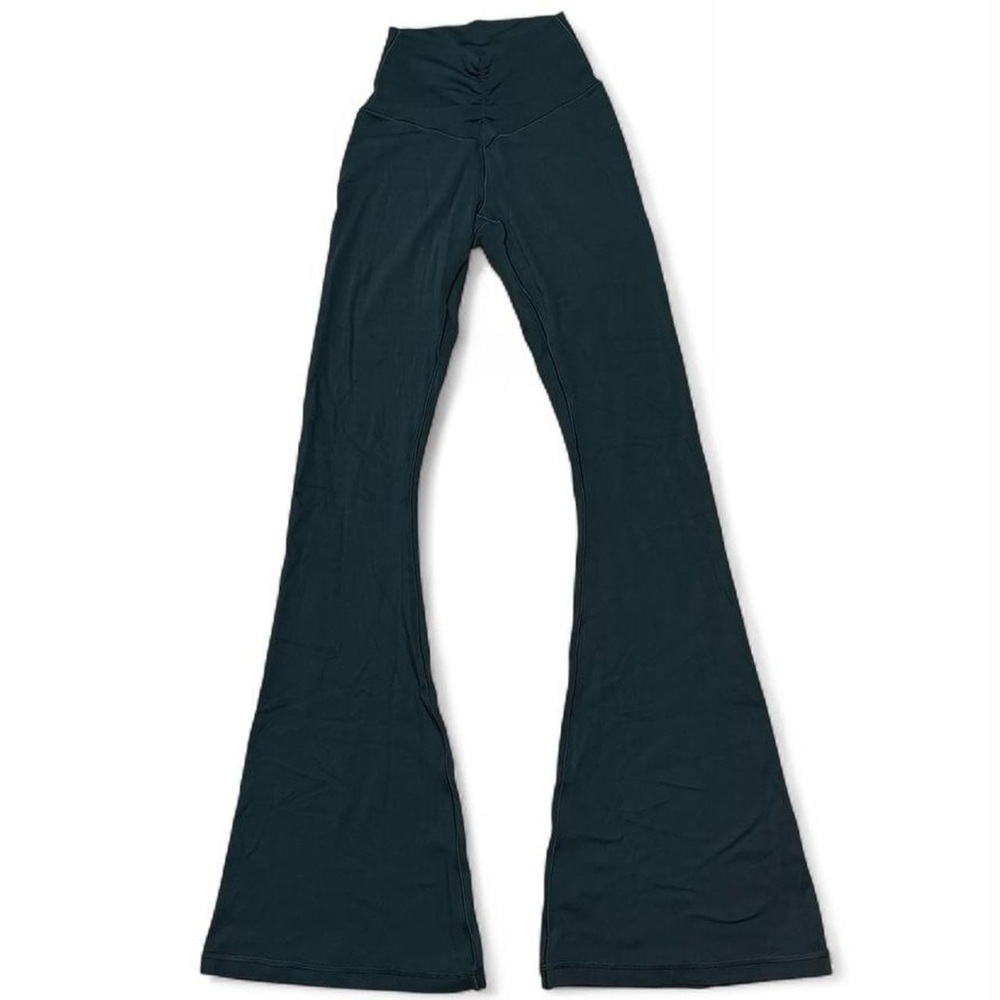 Aerie Offline Real Me Yoga Pants XS Highwaisted Ruched Green Cozy Athleisure